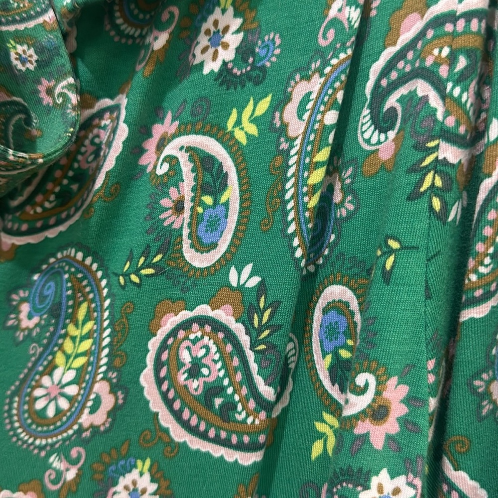 BODEN 14 large XL Gorgeous Green Paisley MAXI Dress Longsleeve - Picture 16 of 16